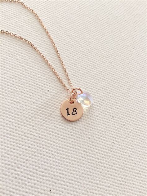 18th Birthday T Birthstone Necklace Personalised T Etsy