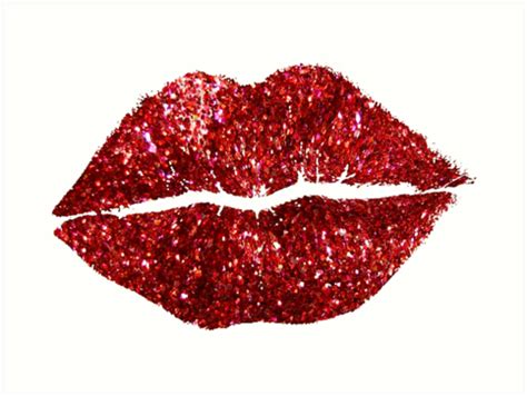 Red Glitter Lips Art Prints By Myheadisaprison Redbubble