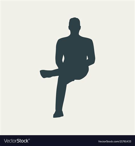 Sitting Man Silhouette Royalty Free Vector Image