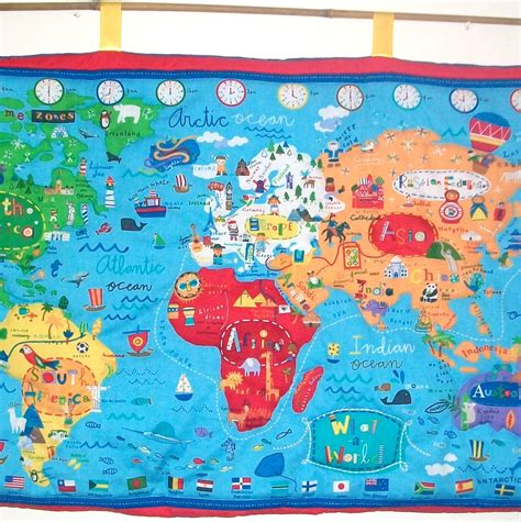 World Map Quilted Wall Hanging On Luulla