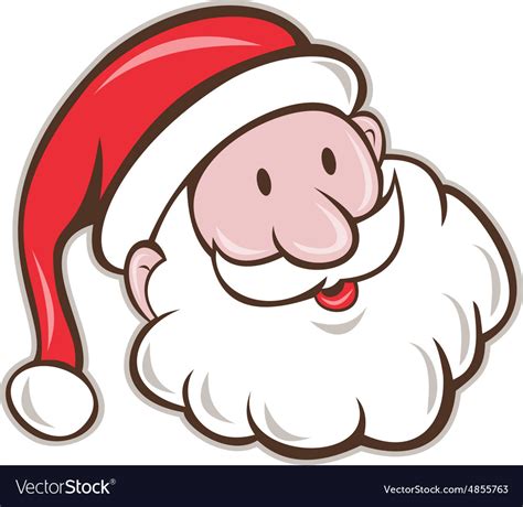 Santa Claus Father Christmas Head Smiling Cartoon Vector Image