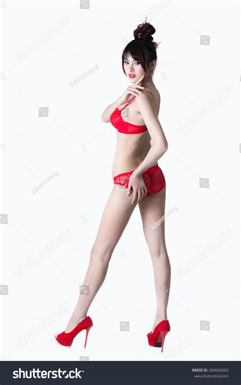 Asian Womans Body Slim Red Bikini Foto Stock Shutterstock