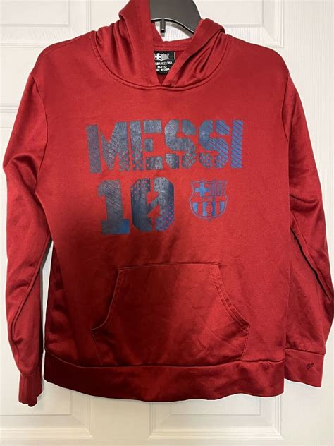 Fc Barcelona Lionel Messi 10 Youth Boys Hooded Sweatshirt Size Xl Ebay
