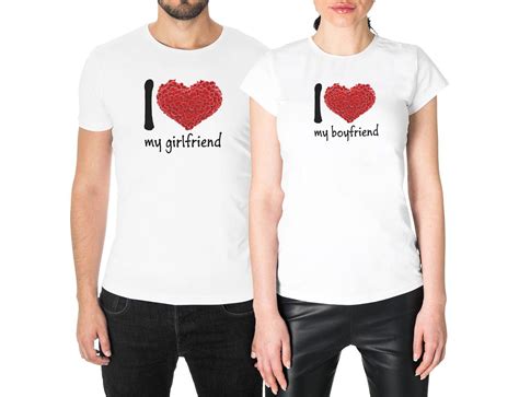Boyfriend Girlfriend Matching Couple Shirts Set Cute Valentines
