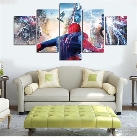2017 5 Pcs Modern Printed Spider Man Wall Art Canvas Painting Home