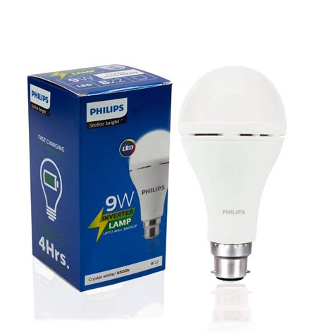 Philips Inverter 9w Rechargeable Emergency Led Bulb 6500k Cool