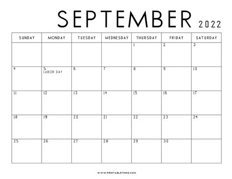 September 2022 Blank Calendar Pdf Printable Calendar 2023