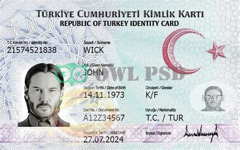 Owl Psd Turkey ID Card Template