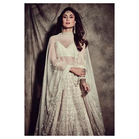 Kareena Kapoor Khan Ravishing As Ever In Our Ivory Organza Lehenga Crafted With Delicate