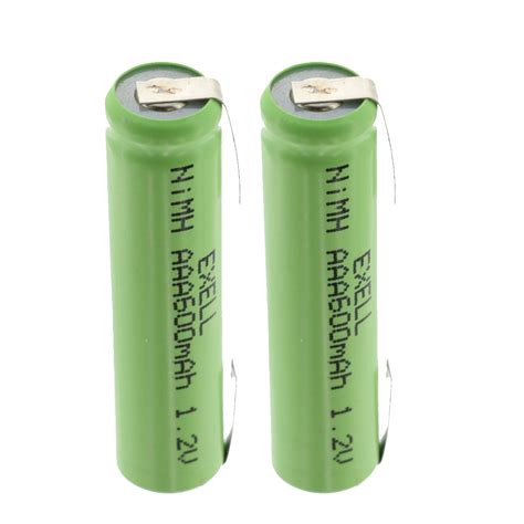 2x Exell 12v Nimh Aaa 600mah Rechargeable Batteries W Tabs