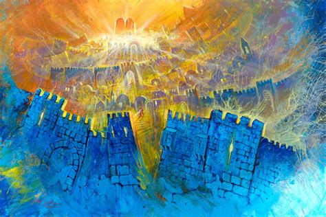 Abstract Jerusalem Painting Ascending Towards The Light By Alex Levin