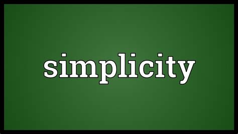 Simplicity Meaning Youtube