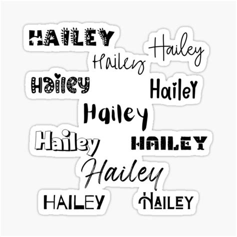 Hailey In 10 Different Fonts Sticker By Magleen Redbubble