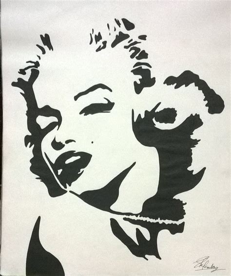 Marilyn Monroe Stencil Drawing Marilyn Monroe Stencil Drawings Art