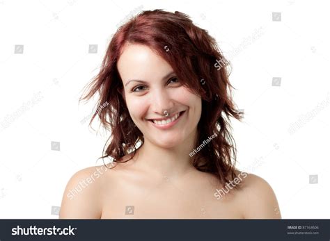 smiling naked woman isolated on white 스톡 사진 87163606 shutterstock