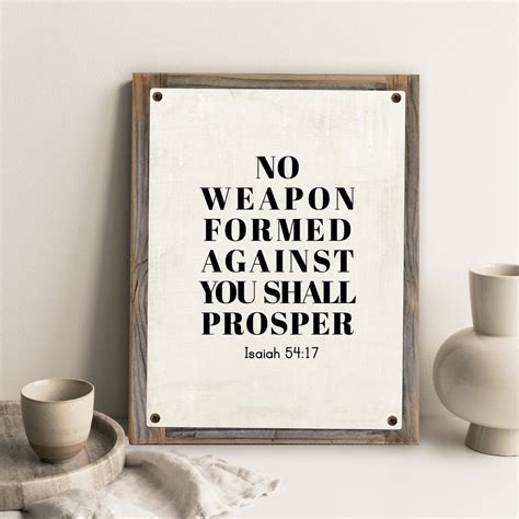 No Weapon Formed Against You Shall Prosper Metal Print On Reclaimed