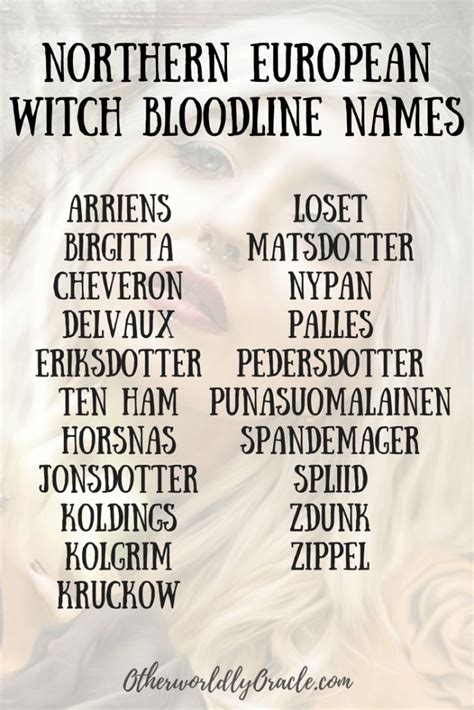 Witch Bloodline Names From Salem England Norway And More In 2022
