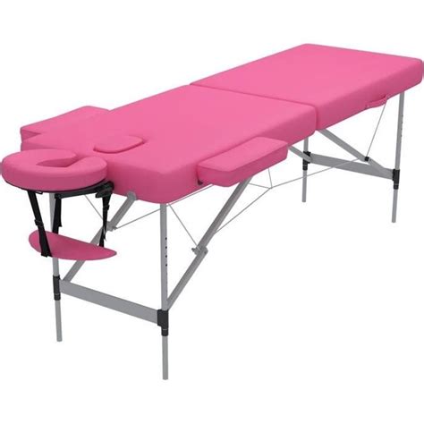 Ubonheur Table De Massage Pliante Professionnelle Cosmétique Avec Cadre En Aluminium 2 Plis