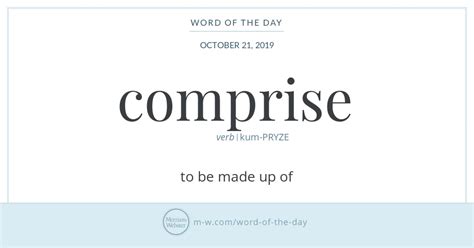 Word Of The Day Comprise Merriam Webster