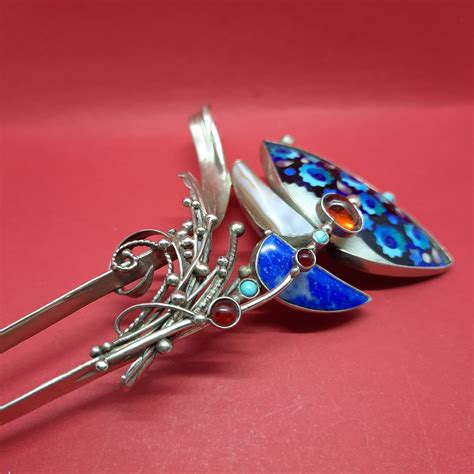 Aesthetic Hair Pin With Enamel And Natural Stones Handmade Etsy