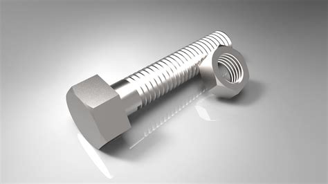 The advanced bolts are constructed of solid185 brick elements with frictional contact (or bonded) at the head and the new bolt thread contact at the thread. Nut-Bolt free 3D Model SLDPRT SLDASM SLDDRW | CGTrader.com