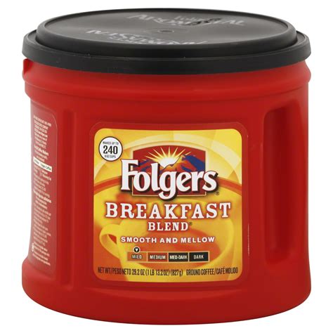 Folgers Coffee Ground Breakfast Blend Mild 292 Oz 1 Lb 132 Oz