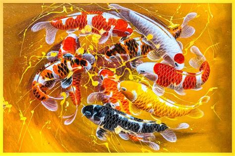 Koi Fish Painting Feng Shui Art Wealth And Blessings
