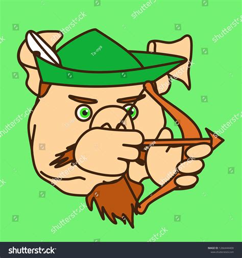 Emoticon Emoji Fat Pig Robin Hood 스톡 벡터로열티 프리 1266444400 Shutterstock