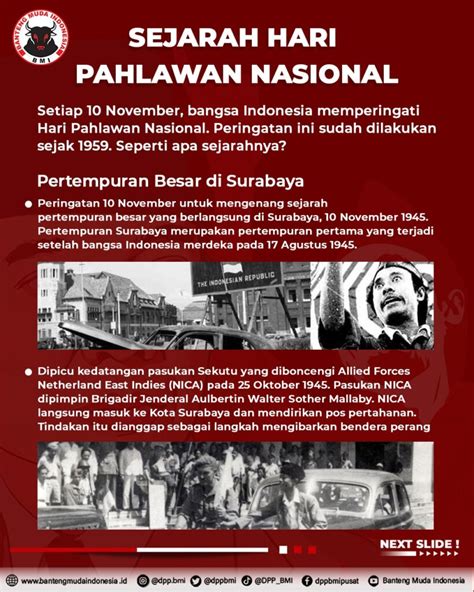 Sejarah Hari Pahlawan Nasional 10 November Banteng Muda Indonesia