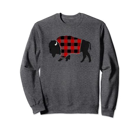 Buffalo Plaid Bison Red Black Checkered Outdoorsy Sweatshirt Ln Lntee