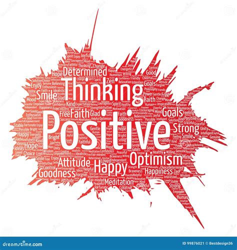 Vector Positive Thinking Happy Strong Attitude Stock Vector