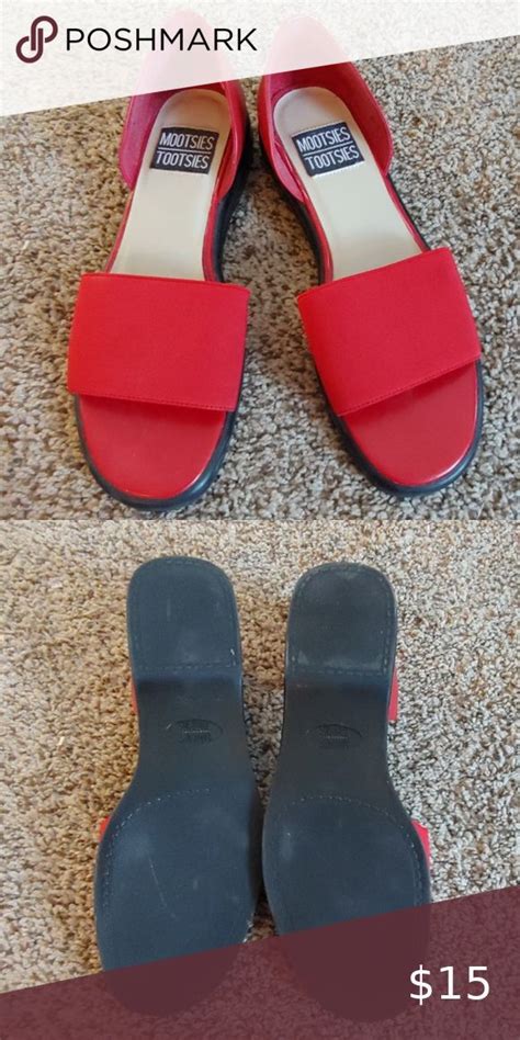 Brand New Red And Black Mootsie Tootsies Tootsie Brand New Slip On