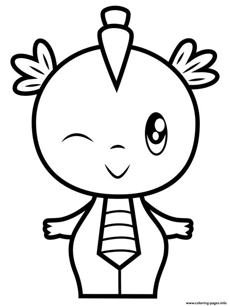 Cute Dragon Spike For Girls Coloring Pages Printable
