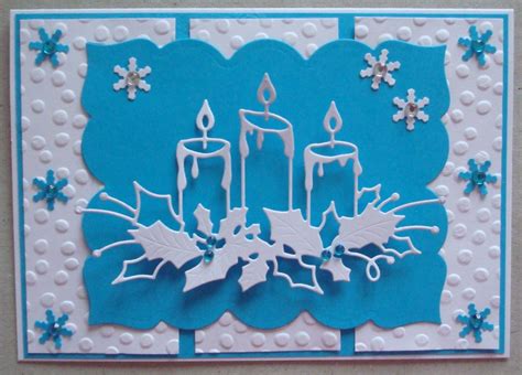 X046 Hand Made Christmas Card Using Memory Box Glowing Candle Die
