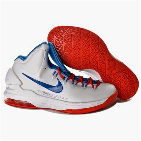 Nike Zoom Kevin Durants Kd V Basketball Shoes Whitebluered On Fashion