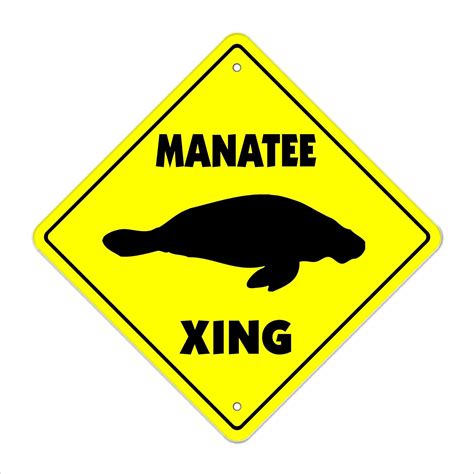 Manatee Crossing Sign Zone Xing Indooroutdoor 12
