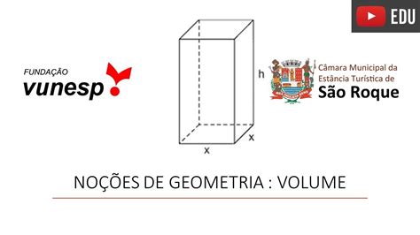 Vunesp 2019 NoÇÕes De Geometria Forma Volume São Roque Youtube