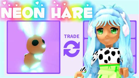 Making And Trading Neon Hare In Adopt Me Youtube