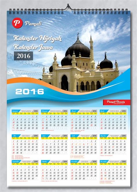 Download Template Desain Kalender 2016 Masehi Dan Hij