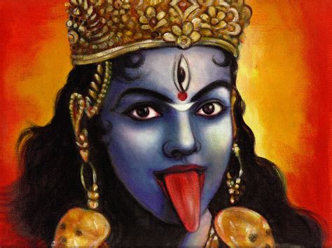 Maa Kali Hindu Goddess Handmade Painting Divine Mother Indian Spiritual
