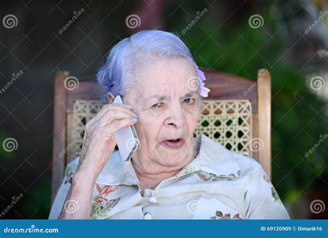Grandma With Smartphone Stock Image Image Of Hispanic 69120909