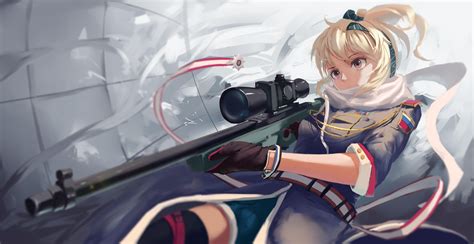 Soldier Anime Girl Sniper