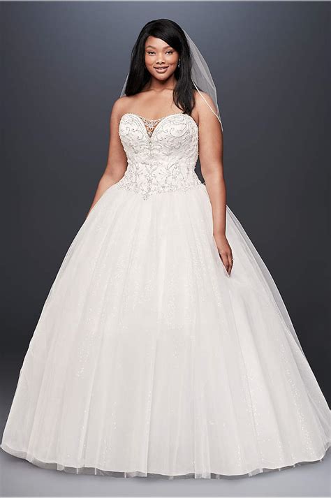 lace sweetheart plus size ball gown wedding dress david s bridal