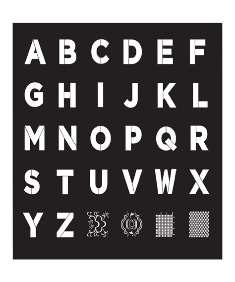 Modern Stencil Bold Alphabet Letters And Numbers Free Template Ppt