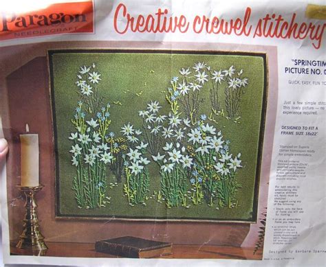 1970s Vintage Crewel Embroidery Kit Springtime Daisies Etsy Crewel