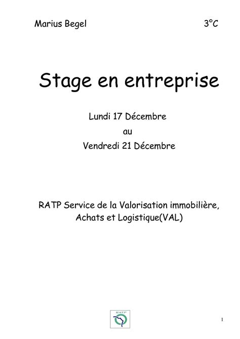 Calaméo Rapport De Stage 3° 2