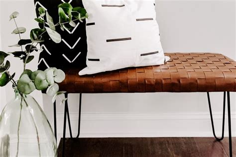 Looking For A Modern Woven Leather Entryway Bench Make A Beautiful