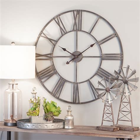 Solange Round Metal Wall Clock 30 Gray In 2021 Wall