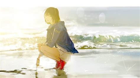 Wallpaper Sunlight Anime Water Reflection Morning Fan Art