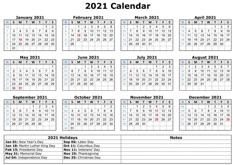 To make it smaller, drag the. 2021 Calendar With Holidays Printable ...